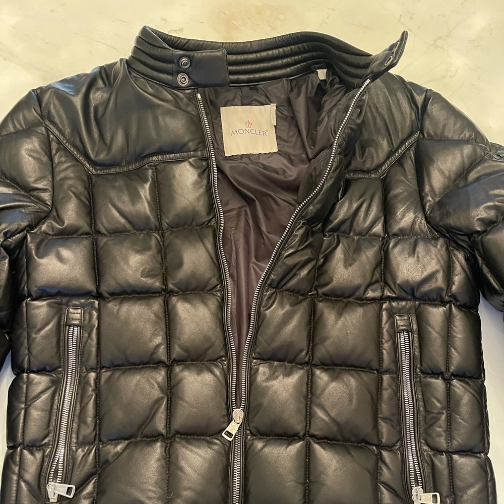Moncler leather rare coat
